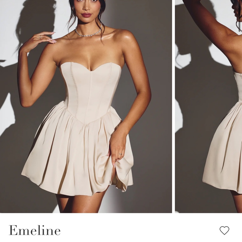 NWOT Oh Polly corset style cream mini dress